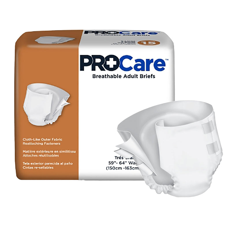 UNISEX ADULT INCONTINENCE BRIEF PROCARE™ X-LARGE DISPOSABLE HEAVY ABSORBENCY, SOLD AS 15/BAG, FIRST CRB-014/1