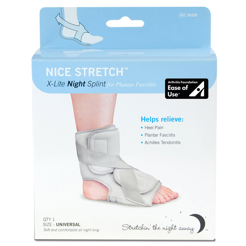 Nice Stretch® X-Lite Plantar Fasciitis Night Splint, One Size Fits Most, Sold As 20/Case Brownmed 50320