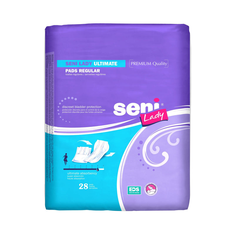 BLADDER CONTROL PAD SENI® LADY ULTIMATE 14.4 INCH LENGTH HEAVY ABSORBENCY SUPERABSORBANT CORE ONE SIZE FI, 224/CASE, TZMO S-6P28-PL1