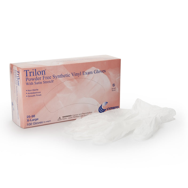 Trilon® Vinyl Exam Glove, Extra Large, Clear, Sold As 100/Box Mckesson 25-98