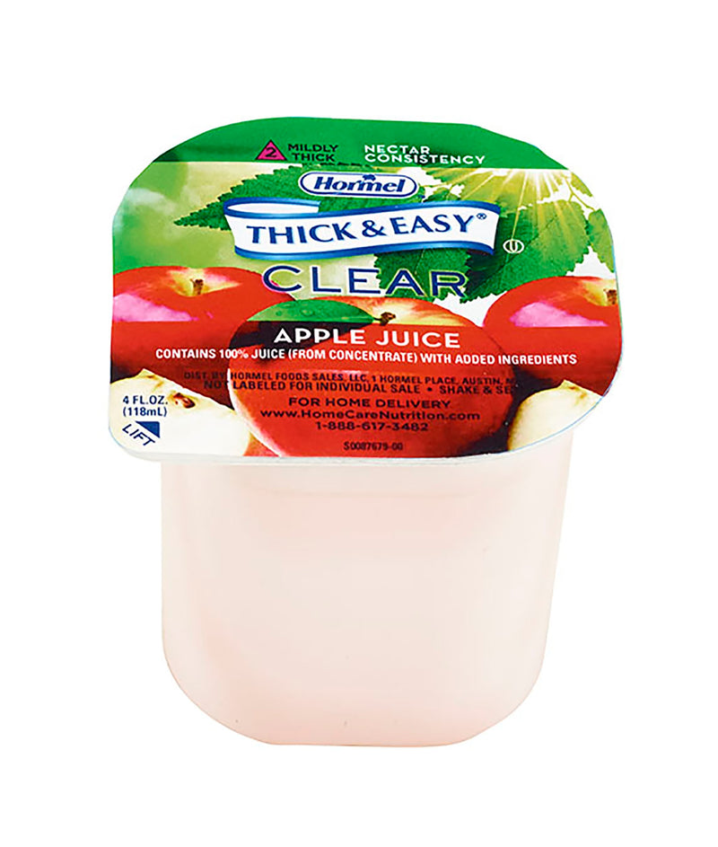 Thick & Easy® Clear Nectar Consistency Apple Thickened Beverage, 4-Ounce Cup, Sold As 24/Case Hormel 41530