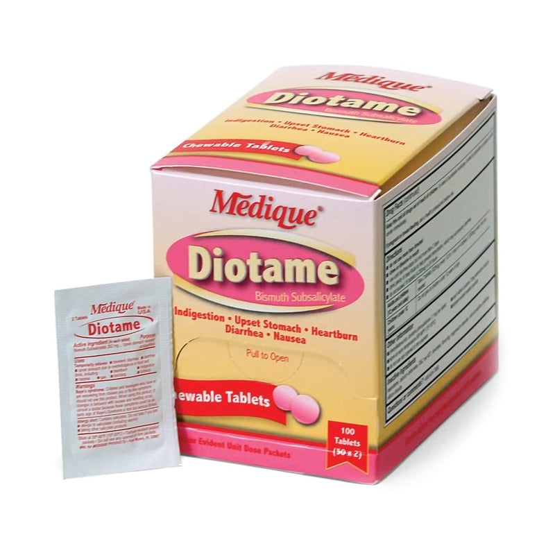 Diotame® Bismuth Subsalicylate Anti-Diarrheal, Sold As 100/Box Medique 22033