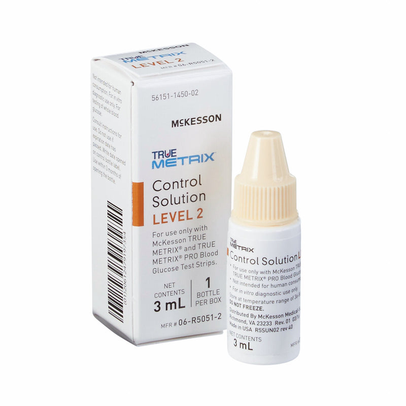 Mckesson True Metrix Blood Glucose Testing, Control Solution, 3 Ml, Level 2, Sold As 24/Case Mckesson 06-R5051-2