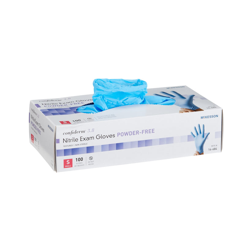 Mckesson Confiderm® 3.8 Nitrile Exam Glove, Small, Blue, Sold As 1000/Case Mckesson 14-684
