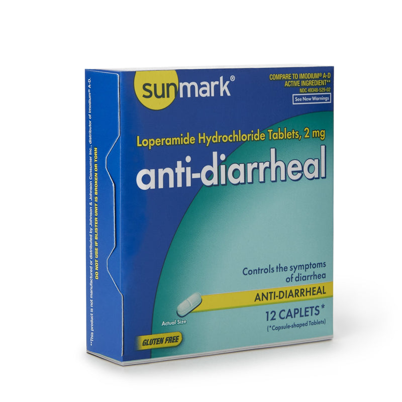 Sunmark® Loperamide Hydrochloride Anti-Diarrheal, Sold As 12/Box Mckesson 49348052902