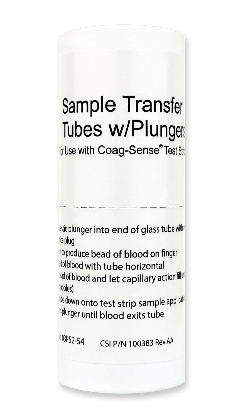 Tube, Sample Transfer Coag-Sense Glass Cap W/Plunger (54/Vl), Sold As 54/Vial Coagusense 03P52-54