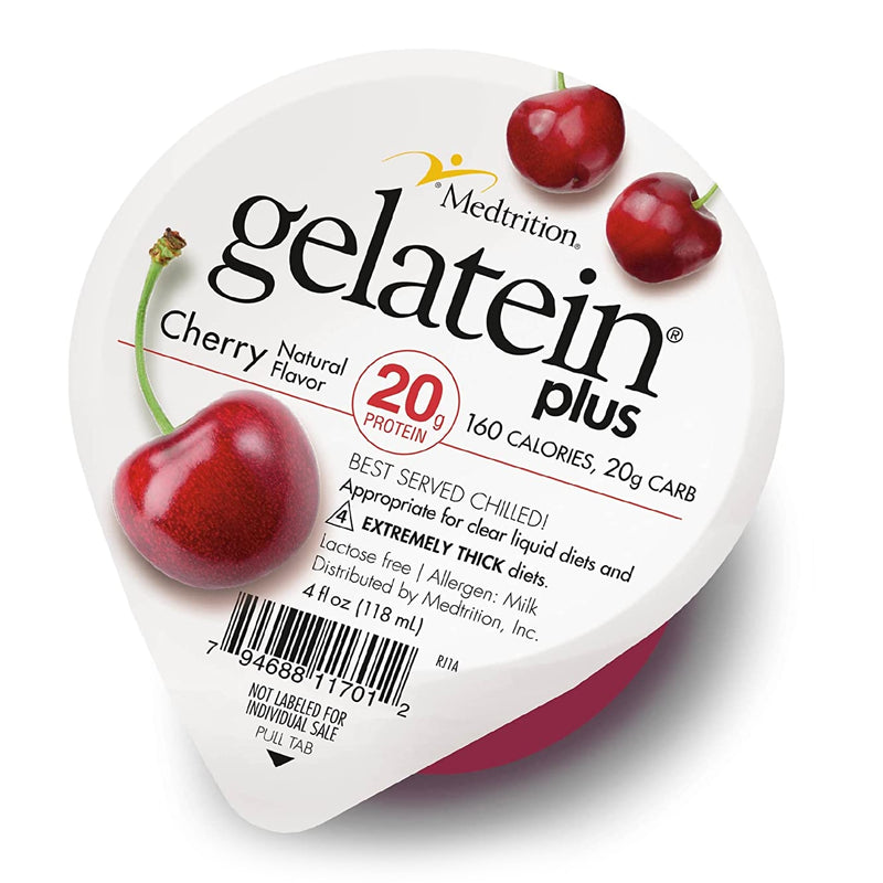 Gelatein® Plus Cherry High Protein Gelatin, 4-Ounce Cup, Sold As 36/Case Medtrition/National 11701