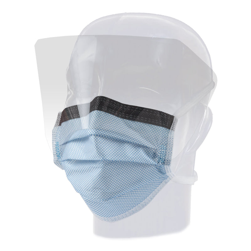 Precept® Fluidgard® Level 3 Surgical Mask With Eye Shield, Sold As 25/Box Aspen 15330