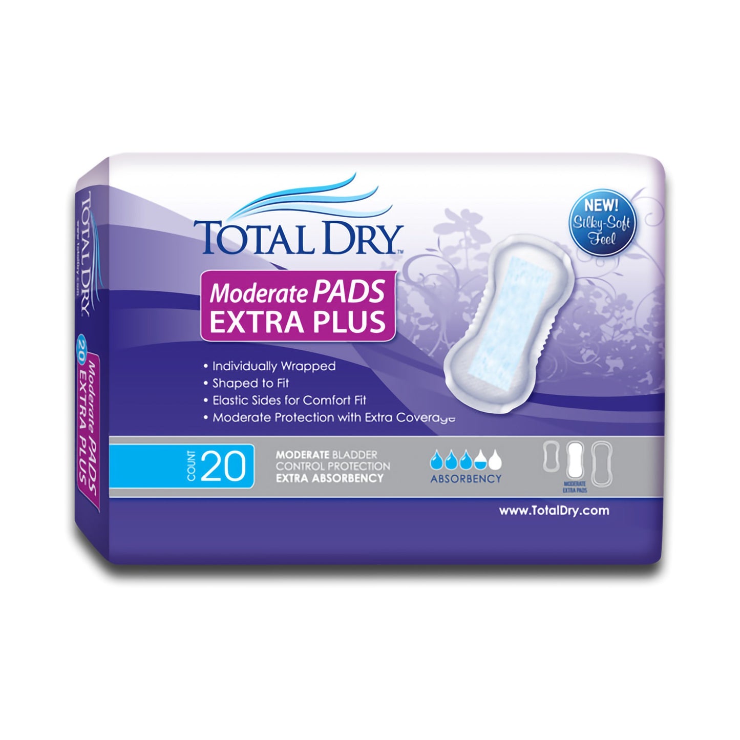 Totaldry™ Moderate Extra Bladder Control Pad, 13-Inch Length, Sold As 20/Bag Secure Sp1563