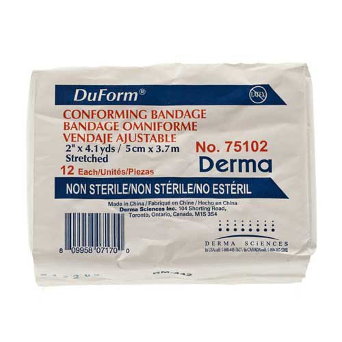 Duform Nonsterile Conforming Bandage, 2 Inch X 4-1/10 Yard, Sold As 96/Case Gentell 75102