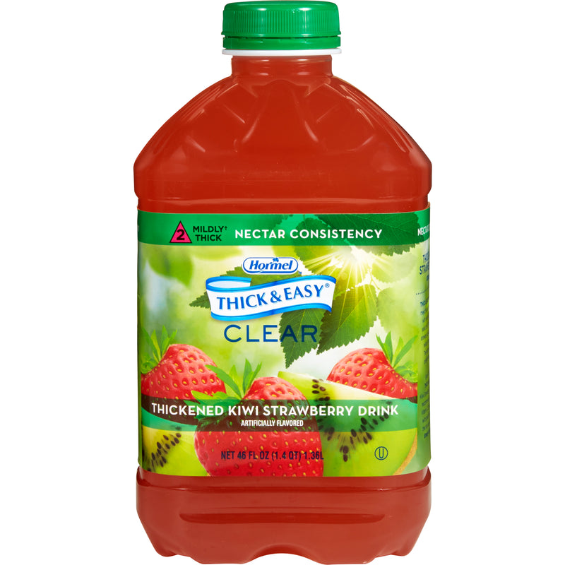 Thick & Easy® Clear Nectar Consistency Kiwi Strawberry Thickened Beverage, 46-Ounce Bottle, Sold As 1/Each Hormel 27930