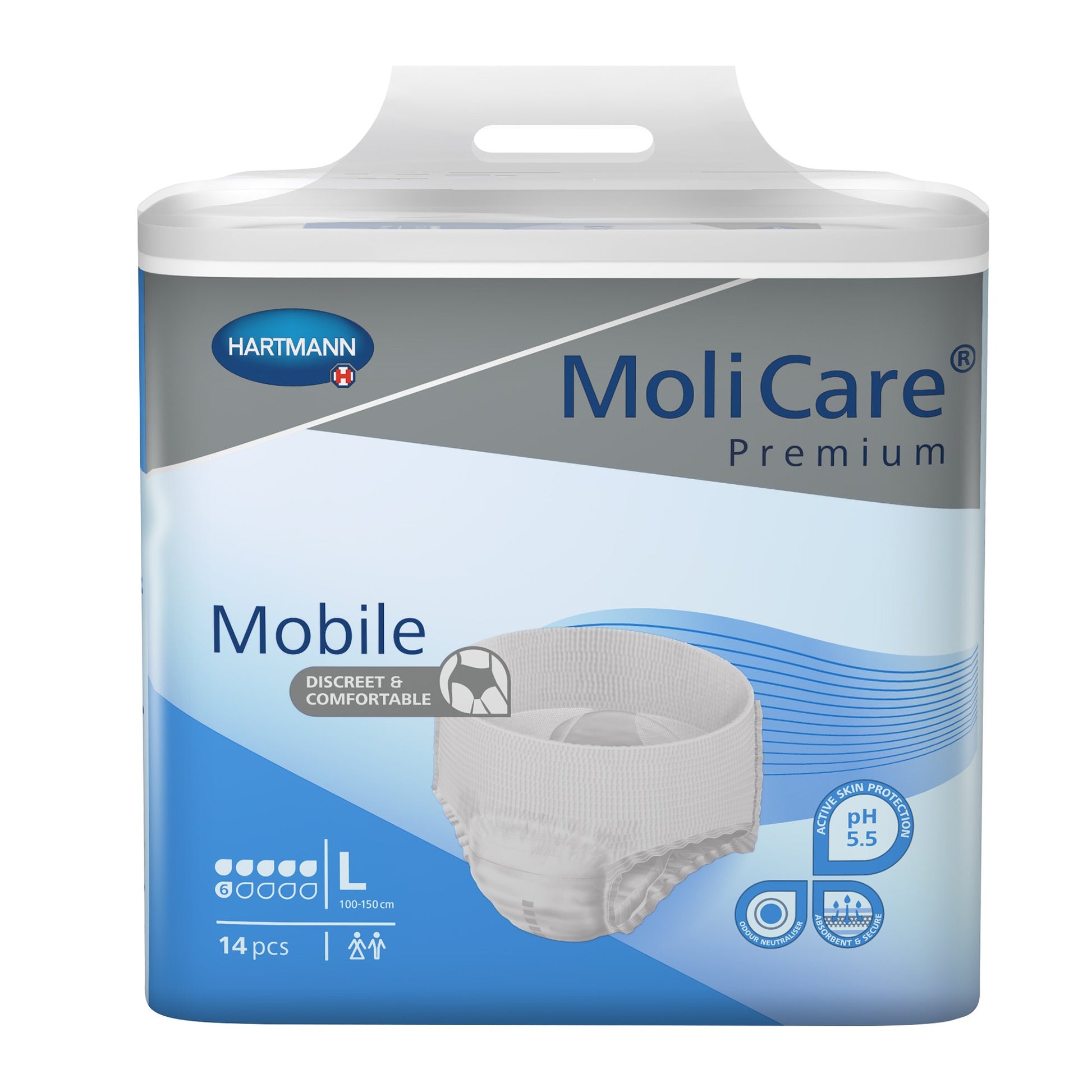 Molicare Mobile Absorbent Underwear, Large, Sold As 56/Case Hartmann 915833