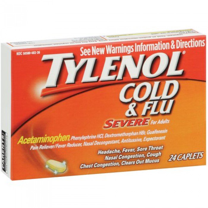 Tylenol Cold & Flu, Cap (24/Bt), Sold As 1/Bottle J 50580040226