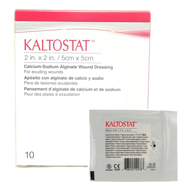 Kaltostat® Calcium Alginate Dressing, 2 X 2 Inch, Sold As 10/Box Convatec 168210