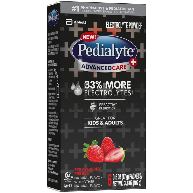 Pedialyte® Advancedcare™ Plus Strawberry Electrolyte Powder, Sold As 6/Pack Abbott 66972