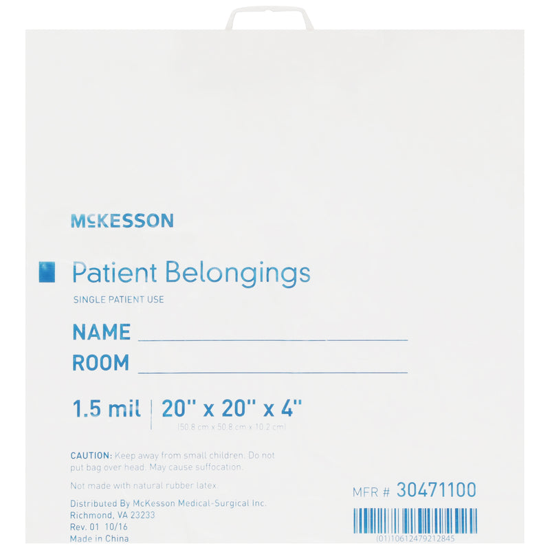 Mckesson Patient Belongings Bag With Snap Closure, Sold As 250/Case Mckesson 30471100
