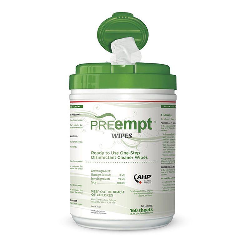Preempt® Surface Disinfectant Cleaner Wipes, Sold As 12/Case Contec 21221