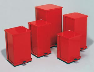 Detecto Step-On Cans. Step-On Can, 48 Qt, Red (Drop Ship Only). Container Biohazard Waste Stepon Fire Safe (Drop), Each