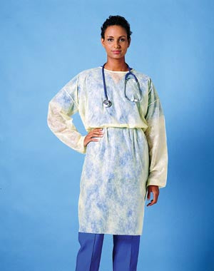 Busse Staff Protection Gowns. Full Back Gown, Yellow, Knit Cuffs, 50/Cs (24 Cs/Plt). Gown Polycoated Full Backknit Cuffs Yl 50/Cs, Case