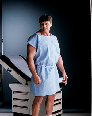 Graham Medical Reinforced Tissue Gowns. Gown Exam 30X42 Scrim Blusewn Shoulder 50/Cs, Case