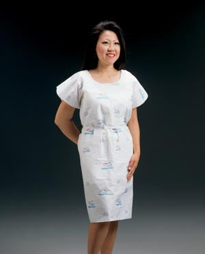 Graham Medical Tissue/Poly/Tissue Examination Gown. Gown Exam Tpt 30X42 Seascape50/Cs, Case
