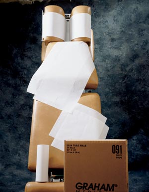 Graham Medical Chiropractic Quality Headrest Papers. Paper Headrest Chiro 12X12Sheet Face Slot Wht 1000/Cs, Case