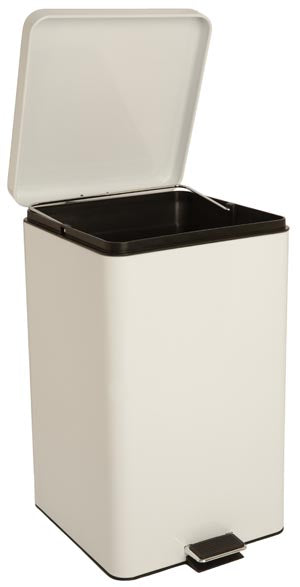 Brewer Steel Waste Cans. Waste Can, 32 Qt, Square, White Enamel Finish. , Each