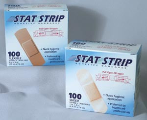 Dukal Nutramax Stat Strip™ Adhesive Bandages. Bandage Adh Stat-Stripflexfab 3/4X3 Bulk 1300/Cs, Case