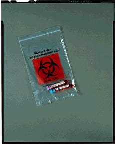 Medegen Lab Safe™ Laboratory Specimen Collection Bags. Bag Lab Specimen Clear 9X12Biohazard Blk/Red 1000/Cs, Case