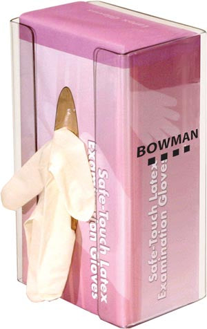 Bowman Glove Box Dispensers. Glove Box Dispenser, Single With Flexible Spring, Holds One Box Of Gloves, Two-Way Keyholes For Vertical Or Horizontal Wa