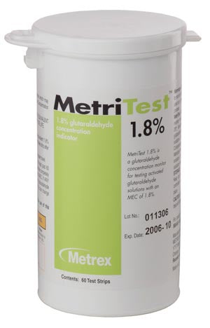 Metrex Metritest™ Glutaraldehyde. Metri Test 1.8 Strips 28 Day60/Btl 2/Cs, Case