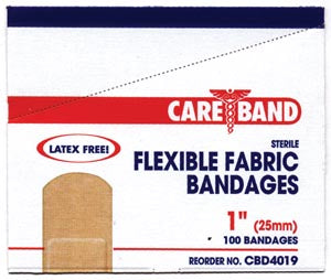 Aso Careband™ Fabric Adhesive Strip Bandages. Bandage Adh Fabric Strips 1X3100/Bx 12Bx/Cs (125844), Case