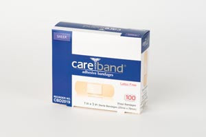 Aso Careband™ Sheer Adhesive Strip Bandages. Bandage Adh Sheer 1X3100/Bx 12Bx/Cs, Case