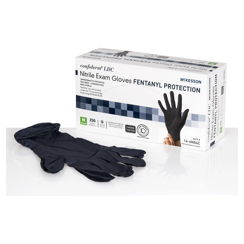 Mckesson Confiderm® Ldc Vinyl Exam Glove, Medium, Black, Sold As 250/Box Mckesson 14-6N54C