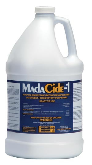 Mada Disinfectant/Cleaners. Madacide-1 Disinfectant/ Cleaner, Gallon Bottle, 4/Cs. , Case