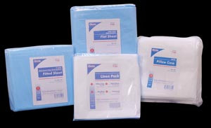 Dukal Disposable Linens. Flat Sheet, 85" X 41", Fluid Resistant, Lt. Blue, 5/Bg, 20 Bg/Cs. Sheet Flat Disposable Fluidres Blue 85X41 Nstrl 100/Cs, Cas