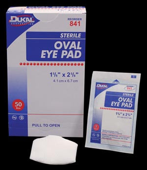 Dukal Eye Pads. Eye Pad, Oval, 1 5/8" X 2 5/8", Sterile, 50/Bx, 12 Bx/Cs. Eye Pad 1-5/8 X 2-5/8 St50/Bx 12Bx/Cs, Case