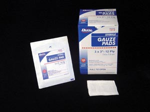 Dukal Gauze Pads. Gauze Pad, 3" X 3", 12-Ply, Sterile, 1/Pk, 3600 Pk/Cs. Gauze St 12Ply 3X3 1/Pk3600Pk/Cs, Case