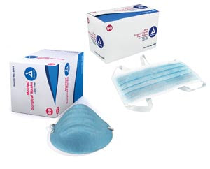 Dynarex Face Masks. Mask, Ties & Plastic Shield, Glass-Free Filter, Blue, 50/Bx, 4 Bx/Cs (Products Cannot Be Sold On Amazon.Com Or Any Other 3Rd Party