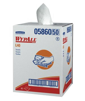 Kimberly-Clark Wypall® Wipers. Wypall Professional Towels, White, Bath Size, 19½" X 42", Disposable, Pop-Up Box, 200/Bx (18 Bx/Plt) (Products Cannot B