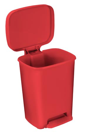 Brewer Waste Cans - Plastic. Waste Can, 32 Qt, Rectangular, Red. , Each