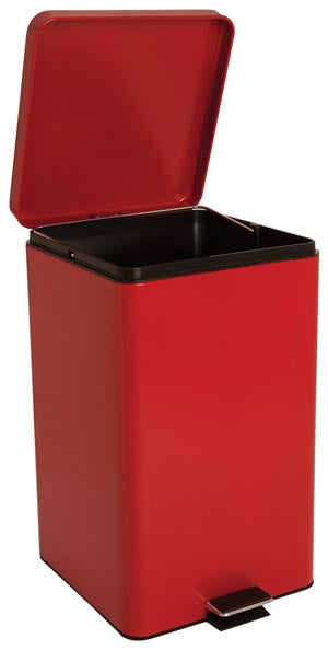 Brewer Steel Waste Cans. Waste Can, 32 Qt, Square, Red Enamel Finish. , Each