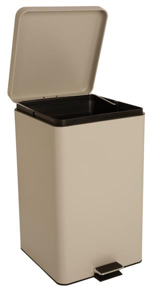 Brewer Steel Waste Cans. Waste Can, 32 Qt, Square, Beige Enamel Finish. , Each