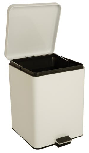 Brewer Steel Waste Cans. Waste Can, 20 Qt, Square, White Enamel Finish. , Each