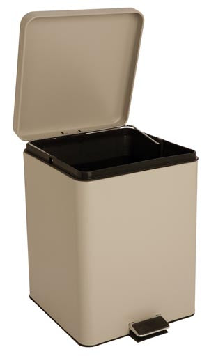 Brewer Steel Waste Cans. Waste Can, 20 Qt, Square, Beige Enamel Finish. , Each