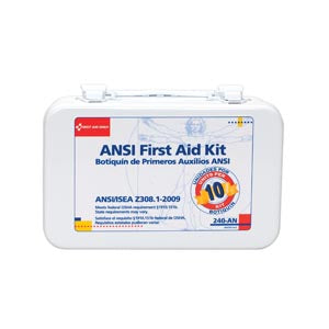 First Aid Only/Acme United 10 Person Ansi Z308, 1-2009 Compliant Kits. First Aid Kt 10 Unit Metal Cs(Drop), Each