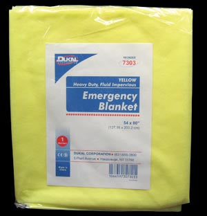 Dukal Emergency Blankets. Emergency Blanket, 54 X 80", Yellow, Heavy Duty Fluid Impervious, 1/Bg, 50 Bg/Cs. Blanket Emergency Yel 54X80Ns 1/Bg 50Bg/Cs