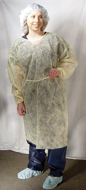 Dukal Isolation Gowns. Isolation Gown, One Size, Yellow, 10/Bg, 5 Bg/Cs (36 Cs/Plt). Gown Isolation Yel Ns10/Bg 5Bg/Cs, Case