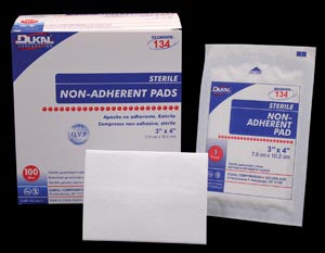 Dukal Non-Adherent Pads. Non-Adherent Pad, 3" X 4", Sterile, 1/Pk, 100 Pk/Bx, 12 Bx/Cs. Pad Non Adherent 3X4 St1/Pk 100Pk/Bx 12Bx/Cs, Case