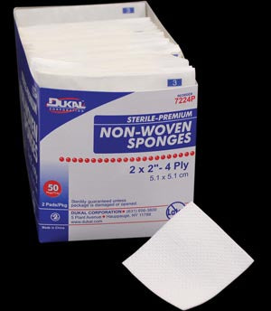 Dukal Premium Non-Woven Sponges. Sponge Nonwoven 4X4 4Ply St2/Pk 50Pk/Bx 12Bx/Cs, Case
